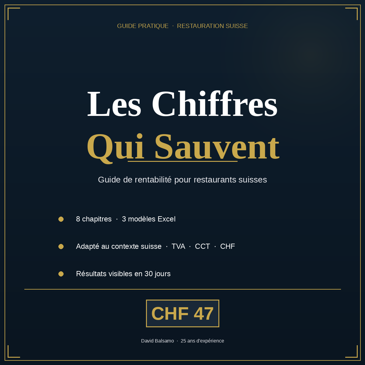 Les chiffres qui sauvent — Guide de rentabilité pour restaurants suisses